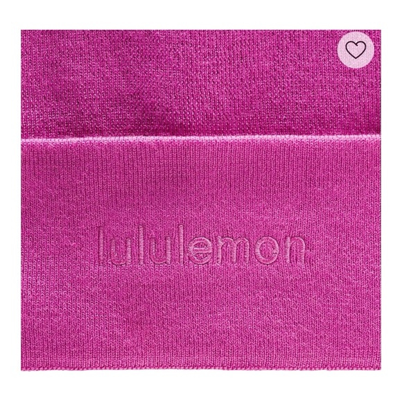 Lululemon Warm Revelation Beanie Wordmark Pow Pink Tone OS NWT Sold Out - Picture 3 of 7